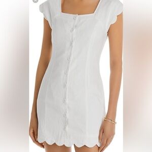 Brand new w/ AQUA tags - Quiet Lux Button-up Scalloped Cap Sleeve Mini Dress